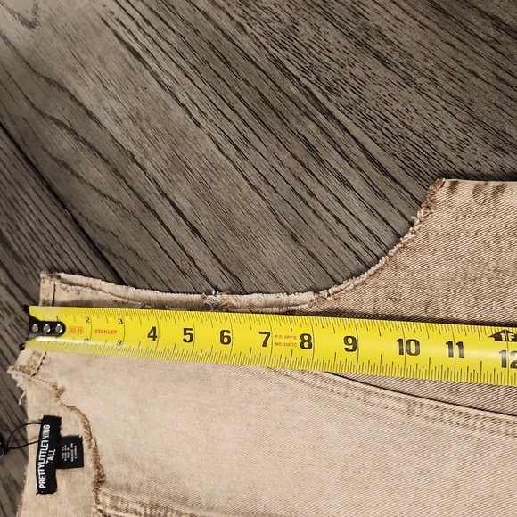 PRETTY LITTLE THING Women's  Tan Sleeveless Denim TopVest Size 8. - Picture 12 of 13